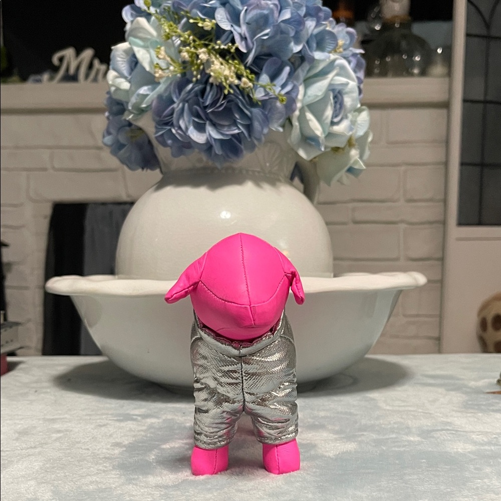 Victoria's Secret Pink and Silver Plush Dog